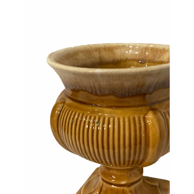 Vintage Mid-Century Carmel Ceramic Vase Vessel For Sale - Image 6 of 7