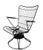 Mid Century Modern Homecrest Siesta three piece black metal patio set, includes two chairs and one lounge chair by Mert...