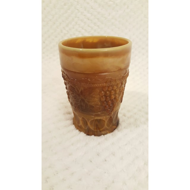 Chocolate Slag Glass Tumbler By Joe St. Claire For Sale - Image 4 of 4