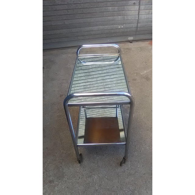 Vintage Chrome Serving Bar Cart For Sale - Image 10 of 11