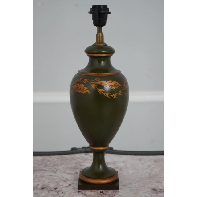 Capitel Wood Paint Decorated Urn Lamps - a Pair For Sale - Image 4 of 11
