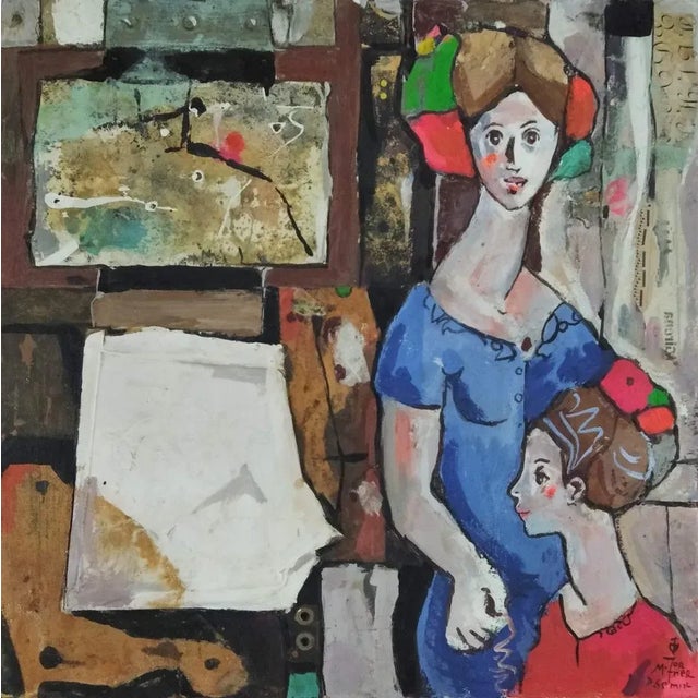 Blue Torner De Semir, Figurative Composition, 2015, Mixed Media on Canvas For Sale - Image 8 of 8