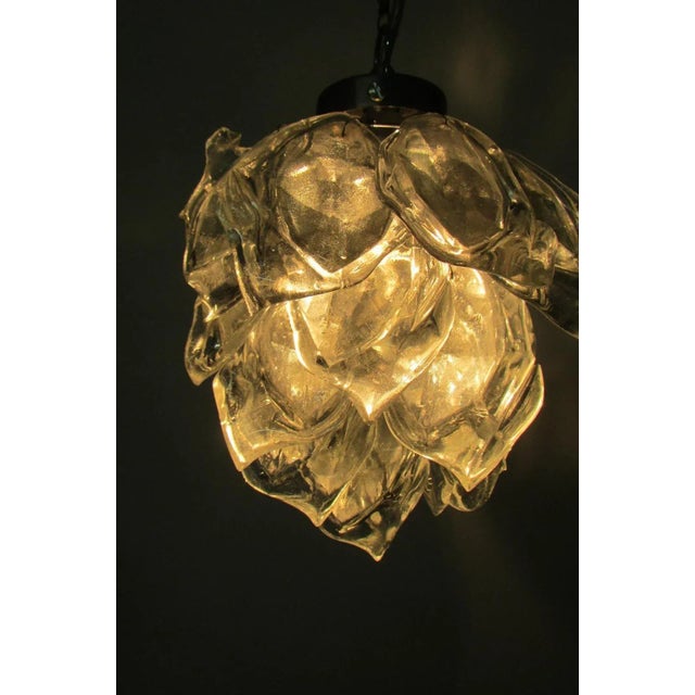 Glass Stainless Steel and Glass Pendant Light, 1970s For Sale - Image 7 of 8