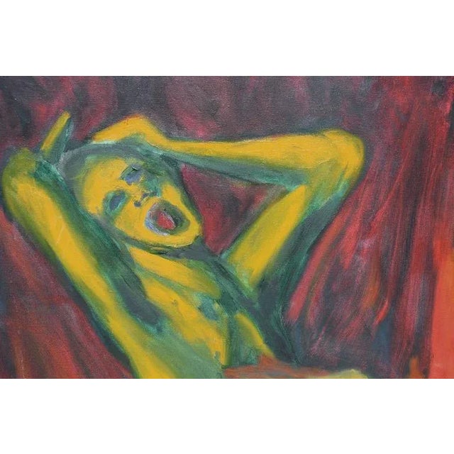 Late 20th Century "L'Enfer De Deux" Abstract Figurative Oil Painting, Framed For Sale - Image 4 of 5