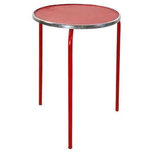 Modern Italian Round Coffee Table in Red Metal, 1980s