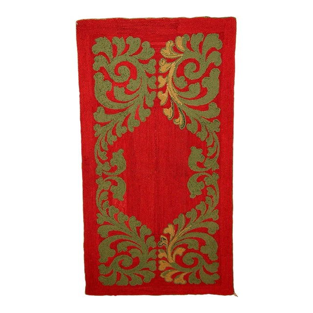 1920s Handmade Antique American Hooked Rug For Sale