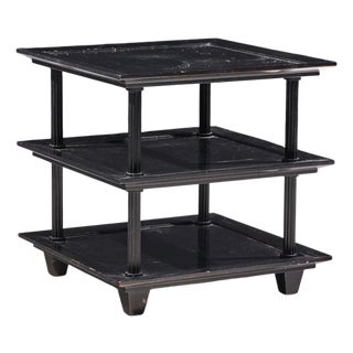 Barbara Barry Contemporary American Three Tiered Mahogany End Table For Sale