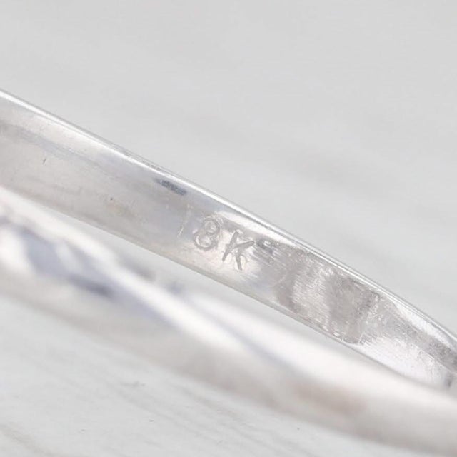Vintage 0.12ctw Diamond 3-Stone Filigree Ring 18k White Gold Size 9.5 For Sale In Greensboro - Image 6 of 7