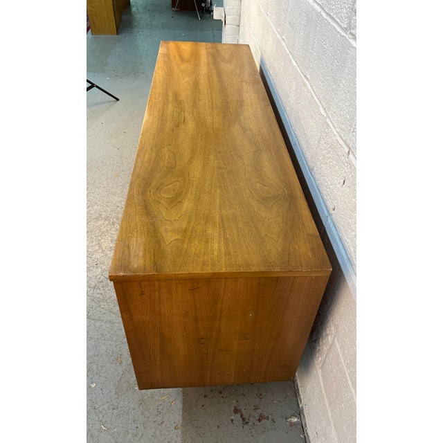 Wood Vintage Nine Drawer Walnut Dresser by Dixie Furniture For Sale - Image 7 of 17
