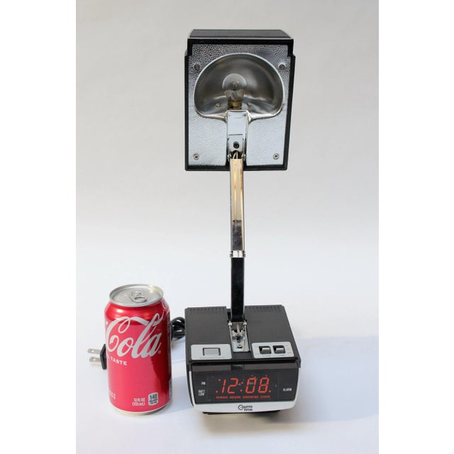 Vintage Collapsible Articulating Alarm Clock Lamp by Cosmo Time For Sale - Image 9 of 13