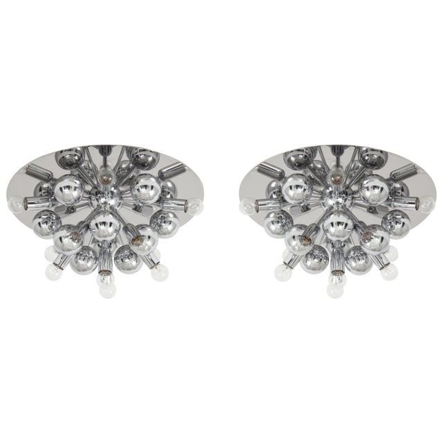 Metal 1970s Chrome Sputnik Lights - a Pair For Sale - Image 7 of 7