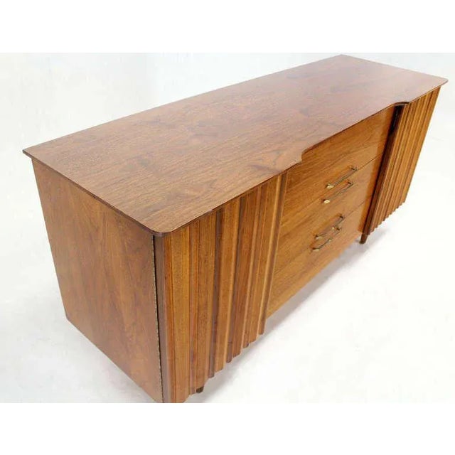 Mid-Century Modern Long Walnut Dresser For Sale - Image 9 of 11