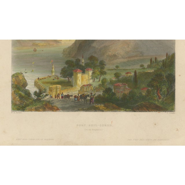 After Bartlett, Bosporus View with Beil-Gorod Fort, 1839, Steel Engraving For Sale - Image 4 of 10