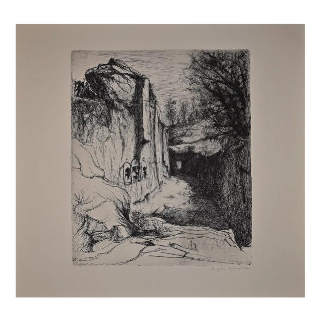 Lino Bianchi Barriviera, Lalibela, Biet Gabriel, Etching, 1939 For Sale