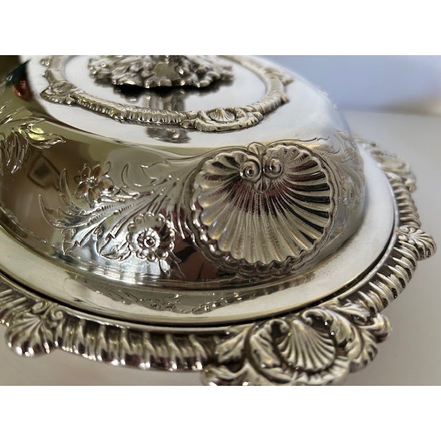 Metal Antique English Silverplate Covered Entree Dishes - A Pair For Sale - Image 7 of 17