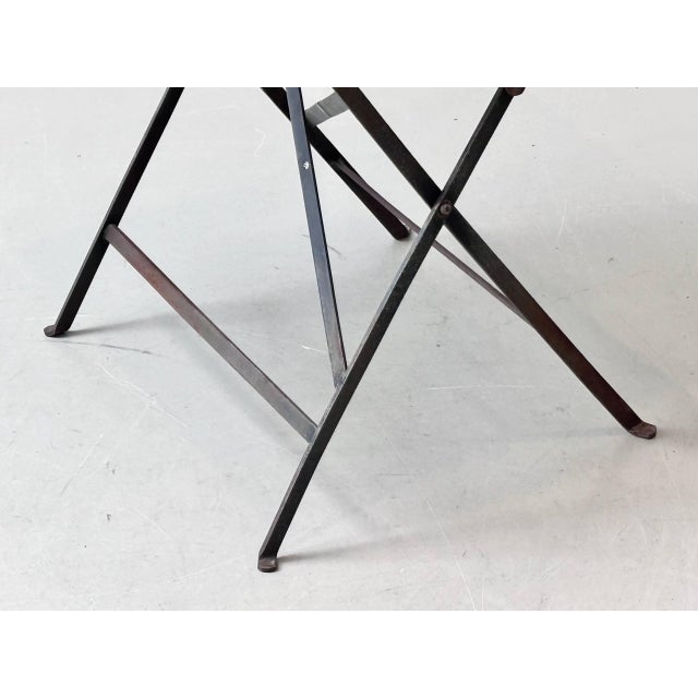 Vintage Folding Table in Metal with Cast Iron Frames, 1950s For Sale - Image 15 of 16