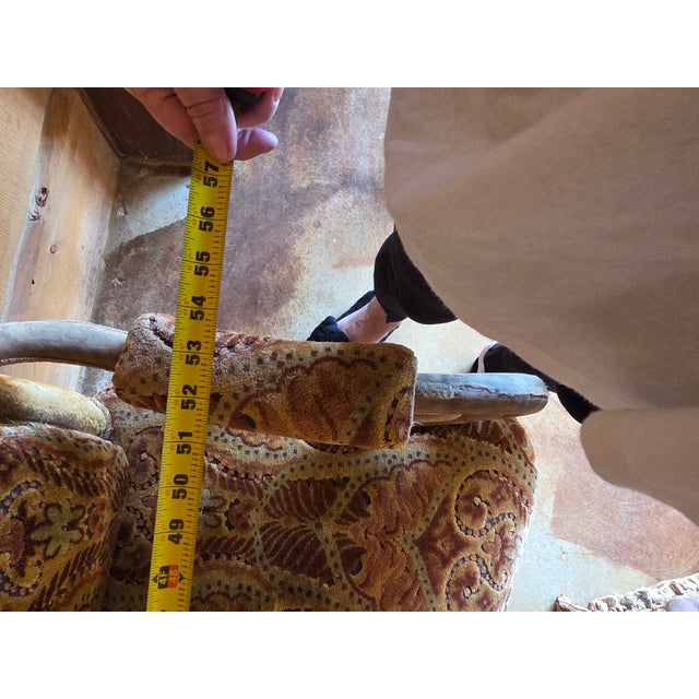 Gold Early 19th Century Cut Velvet Victorian Love Seat For Sale - Image 8 of 8