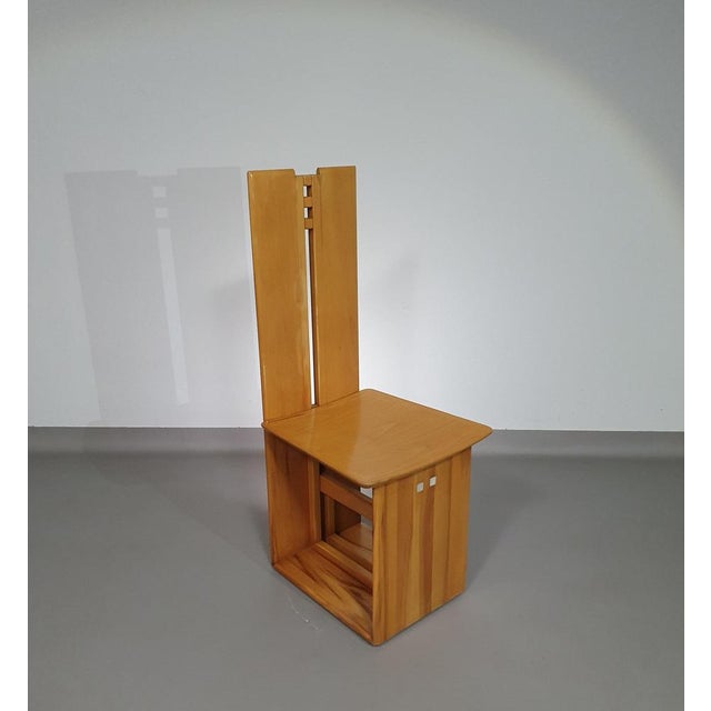 Wood Mycene Side Chair by Ferdinando Meccani for Meccani Arredamenti, 1978 For Sale - Image 7 of 18