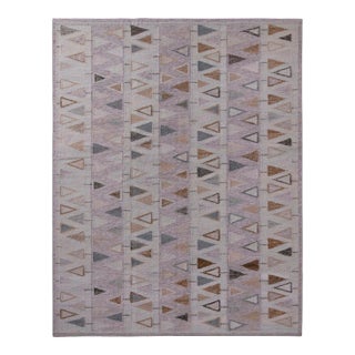 Rug & Kilim’s Scandinavian Geometric Purple & Blue Outdoor Rug - 10'x10' For Sale