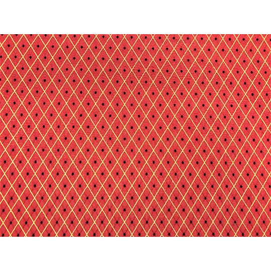 English Designer Rusty Red Yellow Black Geometric Diamond Pattern Water Resistant Upholstery Drapery Fabric For Sale - Image 3 of 4