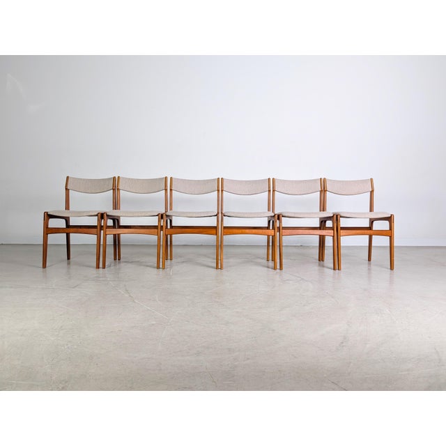 Mid-Century Modern Vintage Chairs in Teak by Erik Buch, Set of 6 For Sale - Image 3 of 10