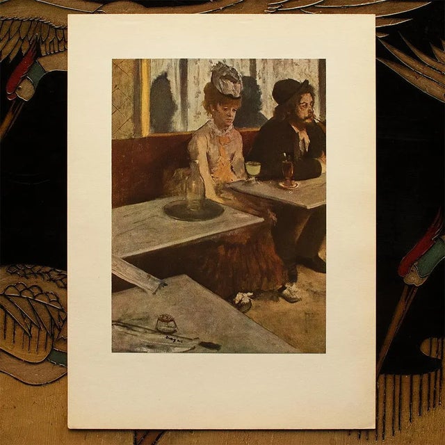 1940s 1940s After Edgar Degas "L'Absinthe" Vintage Full Color Print From Geneva For Sale - Image 5 of 8