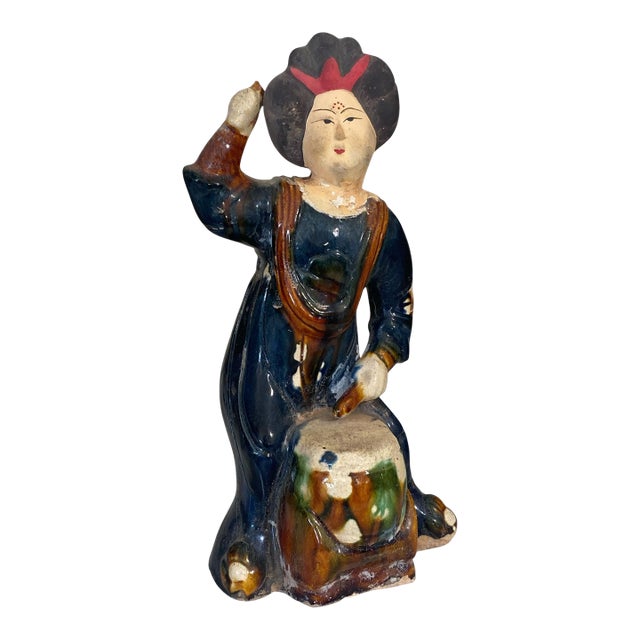Vintage Chinese Ancient Tang Dynasty Style Court Female Musician Figure 10" H For Sale