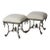 Convesation Wrought Iron Scrolled Base Double Stool For Sale
