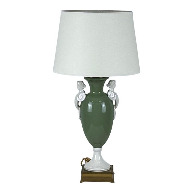 1950s Lenox Porcelain Neoclassical Desk or Table Lamp For Sale