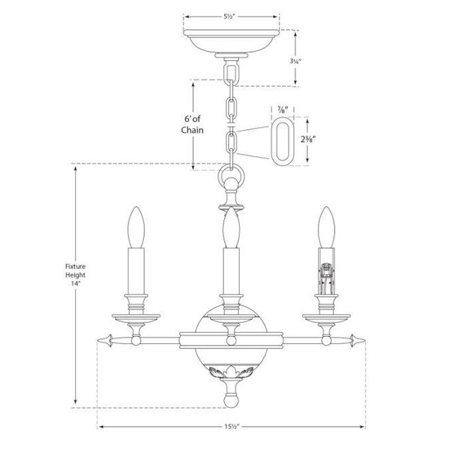 Traditional Chapman & Myers for Visual Comfort Signature Leaf & Arrow Small Chandelier in Bronze with Antique-Burnished Brass For Sale - Image 3 of 3