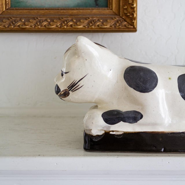 19th Century Chinese Cizhou Ware Double Headed Cat Ceramic Headrest Pillow For Sale - Image 17 of 18