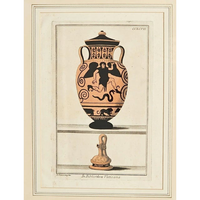 A 18th-century Italian print of ancient Greek pottery from the Vatican Library.