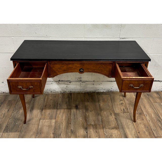 Art Deco Vintage 1939 Northern Furniture Co Art Deco American Federal Style Writing Desk For Sale - Image 3 of 12