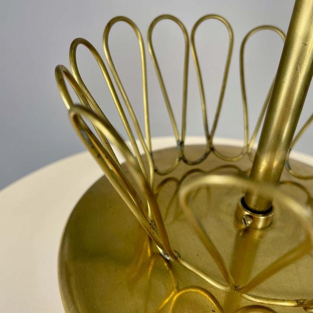 Frosted Glass and Brass Pendant by Hans Bergström for Asea, Sweden 1950s For Sale - Image 14 of 18
