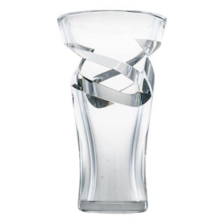Clear Crystal Vase from Baccarat, France, 1970 For Sale