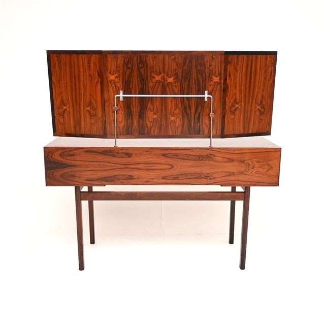 Brown Vintage Danish Rosewood Dressing Table and Stool by Kai Kristiansen for Aksel Kjersgaard, 1960s, Set of 2 For Sale - Image 8 of 17