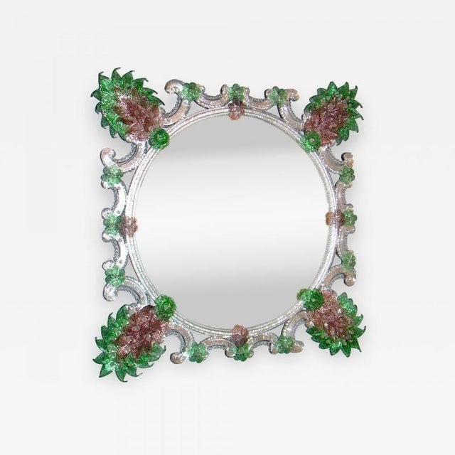 2010s Fratelli Barbini - Green Venetian Mirror For Sale - Image 5 of 7