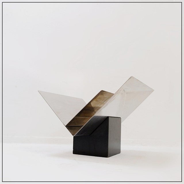 Black Italian Sculptural Magazine Holder by G. Giuliana and Mazza Sergio for Krupp, 1970 For Sale - Image 8 of 16