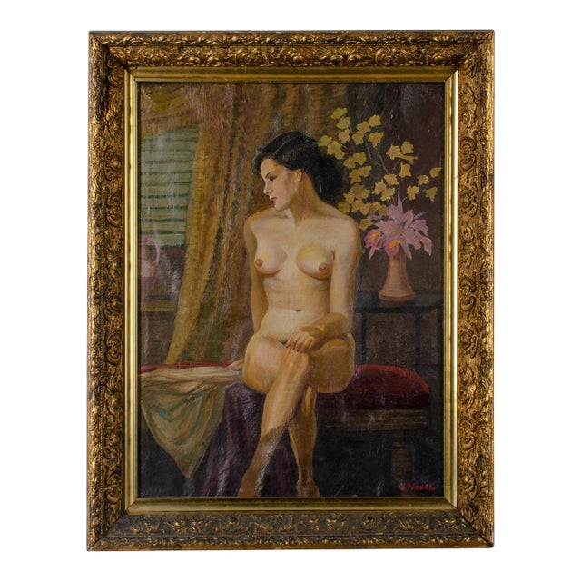 Jan Nosek Nude Painting, C. Mid-20th Century For Sale