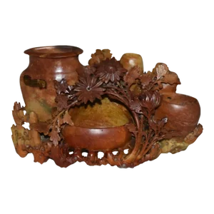 Vintage Asian Carved Soapstone Decorative Piece