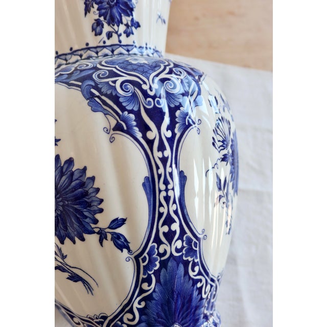 Blue Large Vintage Earthenware Vase, 1980s For Sale - Image 8 of 9
