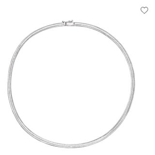 Late 20th Century 14k White Gold Omega Necklace For Sale