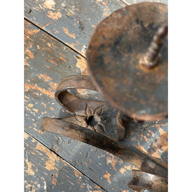 Vintage Wrought Iron Scrolling Candleholders, a Pair, Circa Mid-20th Century For Sale - Image 18 of 18