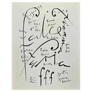 Rafael Alberti, Letter F, Original Lithograph, 1972 For Sale