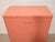 Wood Vintage Postmodern Burnt Orange Four-Drawer Highboy Dresser With Brass Hardware For Sale - Image 7 of 12