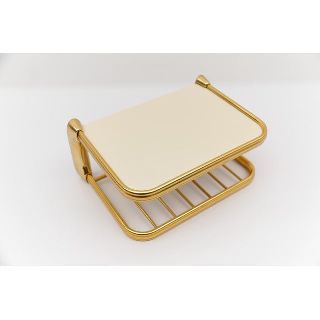 Gold Vintage Brass and Glass Wall Shelf, 1960s For Sale - Image 8 of 10