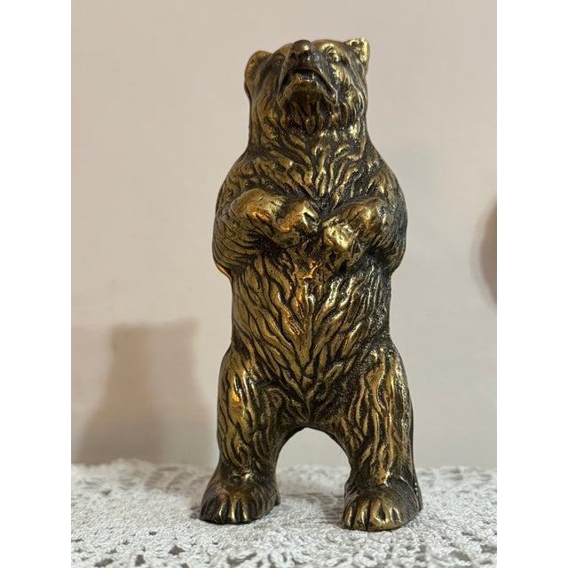 Vintage Solid Brass Bear Coin Bank For Sale - Image 12 of 14