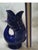 Vintage MCM Wade Ceramics Cobalt Blue Gluggle Jug Fish Pitcher Vase For Sale In Dallas - Image 6 of 7