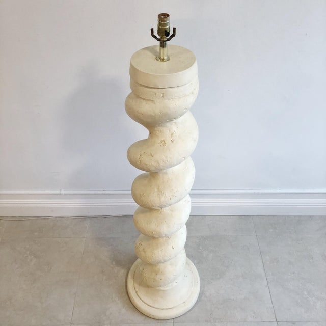 Vintage Michael Taylor for Baker Spiral Column Plaster Floor Lamp | Chairish