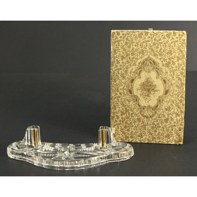 Transparent 1900's Pressed Glass Photo Frame Menu Holder Display For Sale - Image 8 of 12